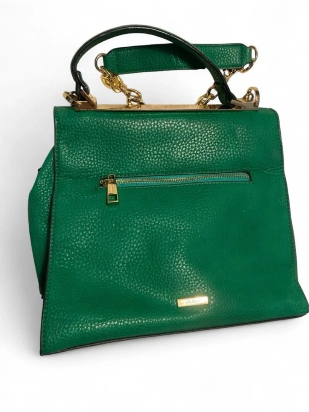 Aldo Green Embellished Patches Top-Handle Crossbody Bag